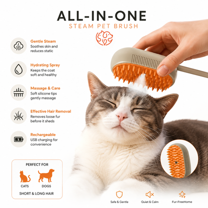 Steam Pet Grooming Brush
